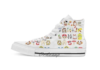 

Super Mario Alphabet Custom Casual High Top lace-up Canvas shoes sneakers Drop shipping