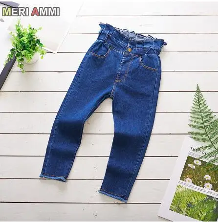 navy MERI AMMI/детские узкие джинсы для девочек мягкие штаны, брюки спортивные штаны для детей от 2 до 7 лет J741 - Цвет: navy