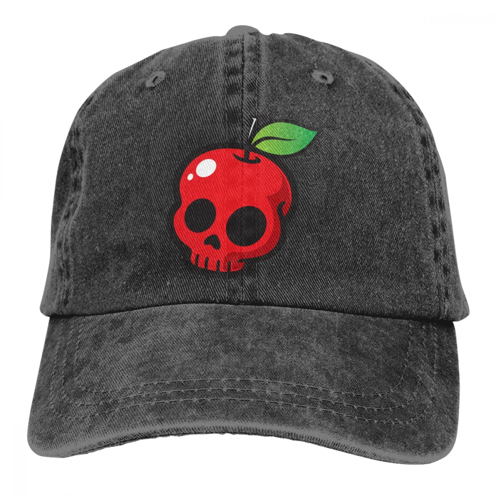 Фруктовый череп Casquette черный унисекс Мужские Женские джинсовые бейсболка с ремешком кепки Регулируемый Гольф папа шляпа