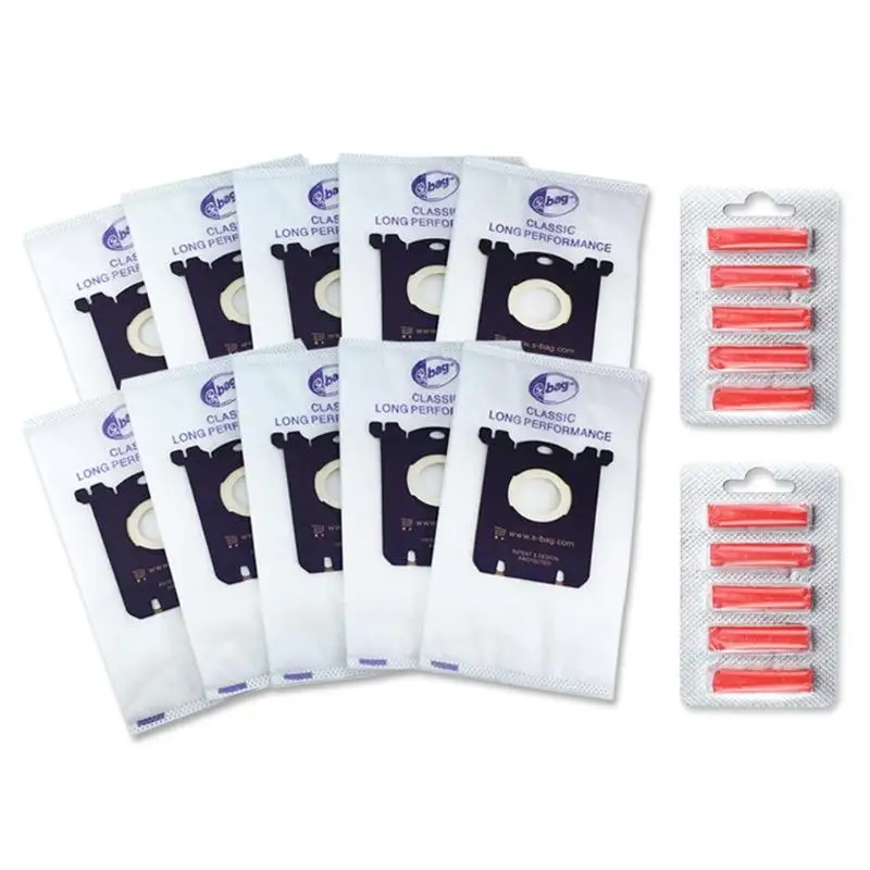 

10pcs Non-woven Fabric Vacuum Cleaner Dust Bag + 2pcs Fragrant Strips Random Color Suitable for Philips FC8202 FC8204