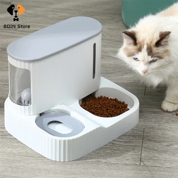 애완 동물 고양이 먹이 그릇 자동 공급기 물 디스펜서, 건조 식품 저장, 고양이 식수 그릇, 안전 재료, 애완 동물 용품, 3L