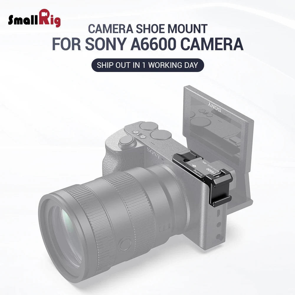 

SmallRig Vlog Camera Rig Left-Side Shoe Mount Relocation Plate for Sony a6600 Camera for Microphone Flash Light DIY Options 2497
