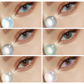 

1 Pair Beautiful Pupil Colored Contact Lenses for eyes Aurora Yearly Colored Contacts Use eye lenses contact color Natural lens