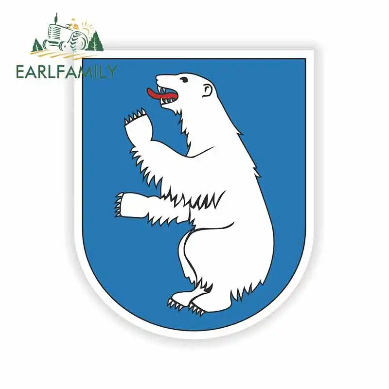 

EARLFAMILY 13cm x 10.9cm for Coat of Arms Greenland Funny Car Stickers Waterproof Anime RV VAN DIY Fine Decal Trunk Truck