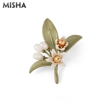 

MISHA Trendy Women Vintage Simple Brooch Pins Handmade Fashion Jewelry Flower Neroli Brooch Pin Fashion Design 02690