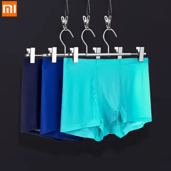

3pcs Xiaomi Male Ice Silk Sexy Boxer Underwear Men Homme Underpants Boxershorts Panties Men's Low Waist Thin Translucent Boxers