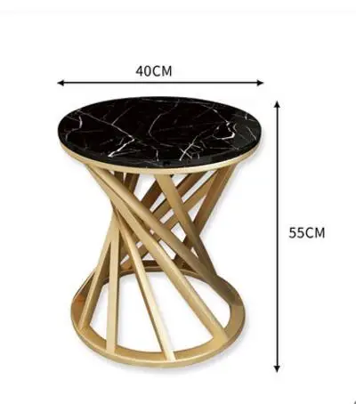 Простая в современном скандинавском стиле искусственный мраморный журнальный столик угловой боковой Диванный угловой Балконный кованый Маленький журнальный столик - Цвет: 1