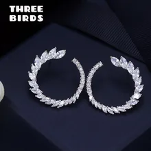 Трендовые нежные серьги в виде листьев оливы Cz в виде цветов, высокое качество, прозрачные серебряные серьги с кубическим цирконием для женщин, свадебные ювелирные изделия