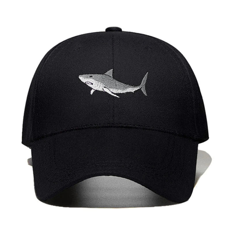 Бейсболка Shark шляпа c вышивкой для отца мужчин и женщин 100% хлопок регулируемая