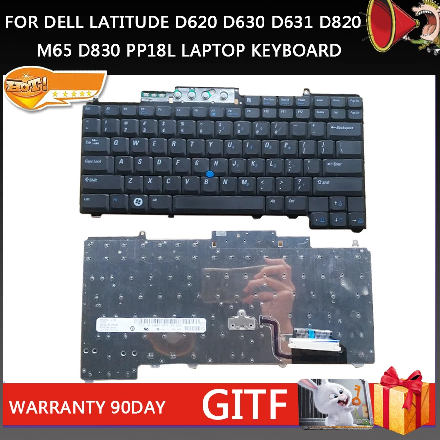 Оригинальная клавиатура для ноутбука DELL Latitude D620 D630 D631 D820 M65 D830 PP18L клавиатуры GITF коврик для мыши