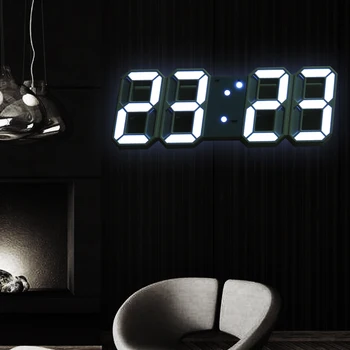 

Led Digital Wall Clock Modern Design Watch Clocks 3D Living Room Decor Table Alarm Nightlight Luminous Desktop