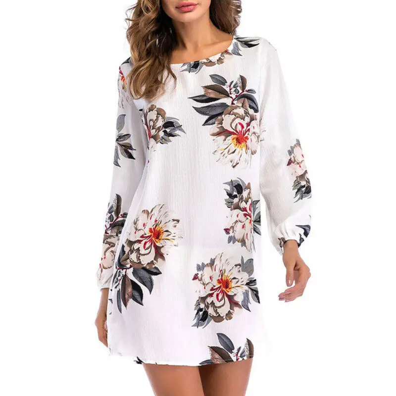 Женские стильные модные праздничные платья с длинным рукавом Boho Цветочные