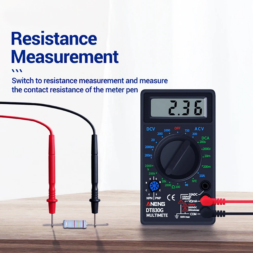 INGBONT 20A 1000V Multimeter Probe Test Needle Pin Digital Multi Meter Lead Wire Pen Cable Kit Multi Meter Voltmeter Tester Kit