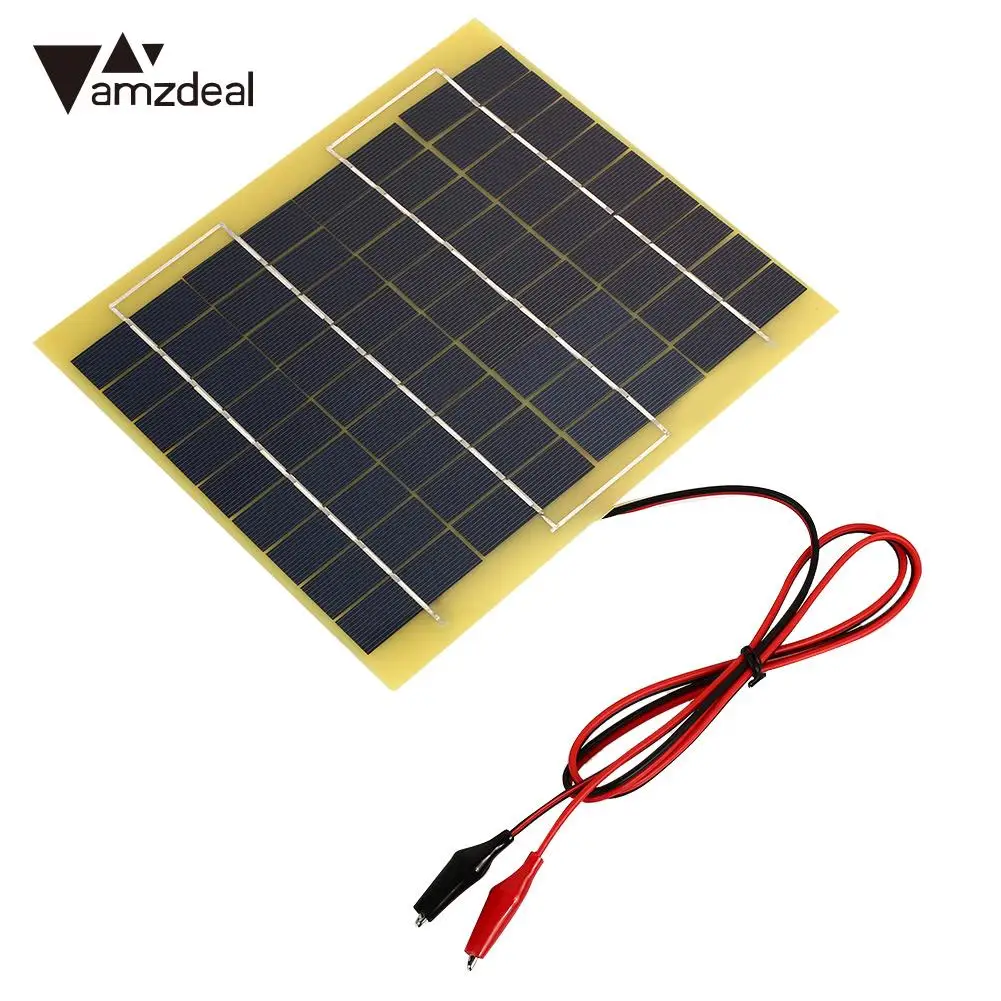 Portable 5W 18V Solar Panel Solar Charger Charging Portable Power Bank For Emergency Power Supply Car Battery Chargiing Travel
