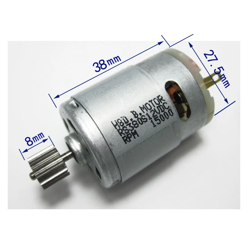 RS380 12V 5500 об/мин Micro высокоскоростной мотор постоянного тока для электрических машин и мотоциклов