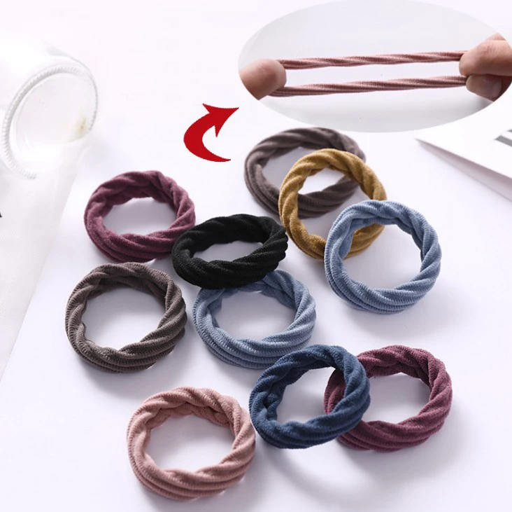 10PCS Hairdressing Tools Black Rubber Band Hair Ties/Rings/Ropes Gum