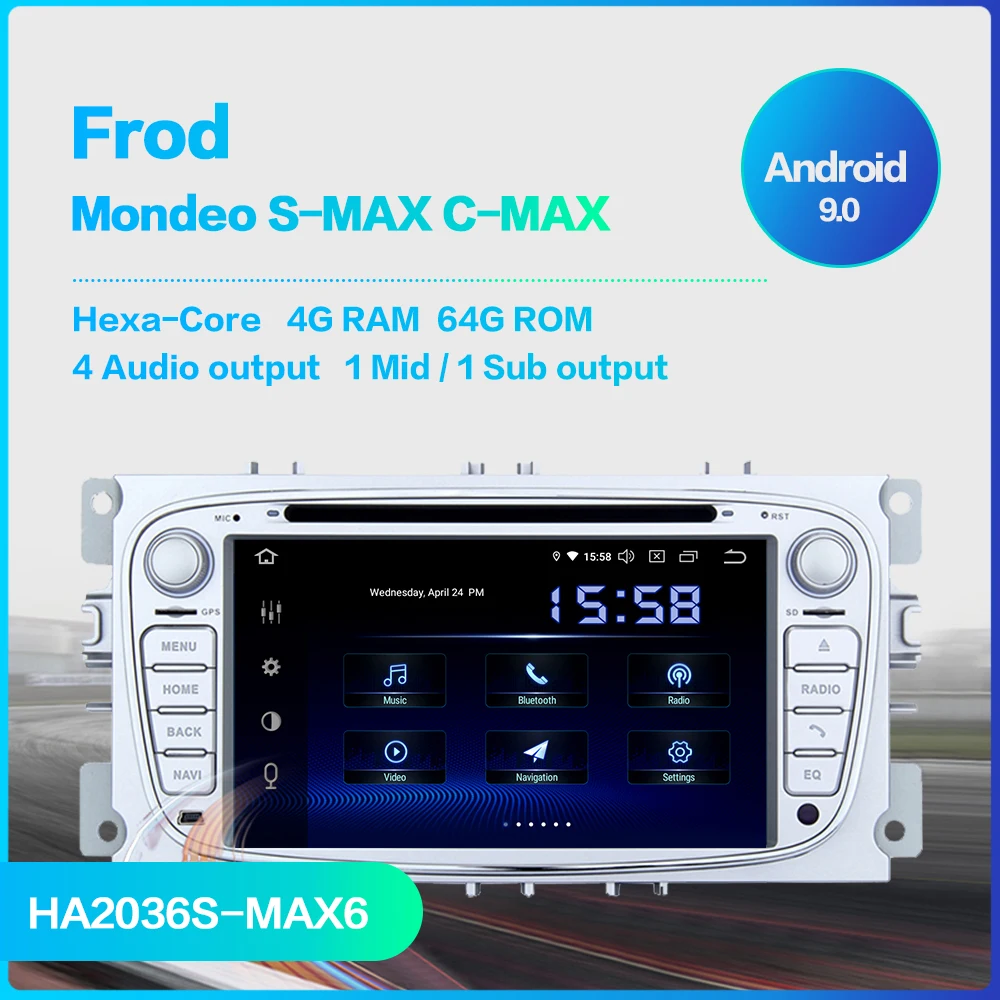 Dasaita автомобильный dvd-плеер " DSP 2 din Android 9,0 радио для Ford Focus 2 S-max Mondeo C-max Galaxy Bluetooth gps навигатор TDA7850