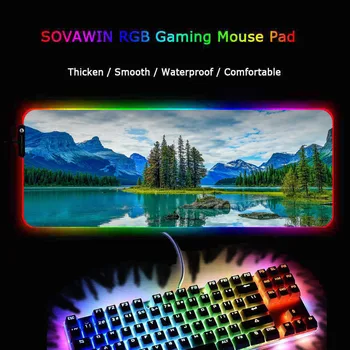 

Cloud Tree River Scenery Large Gamer Computer Big Mouse Mat Locking Edge Speed Mousepad Keyboard Desk Mat Anti-slip Natural