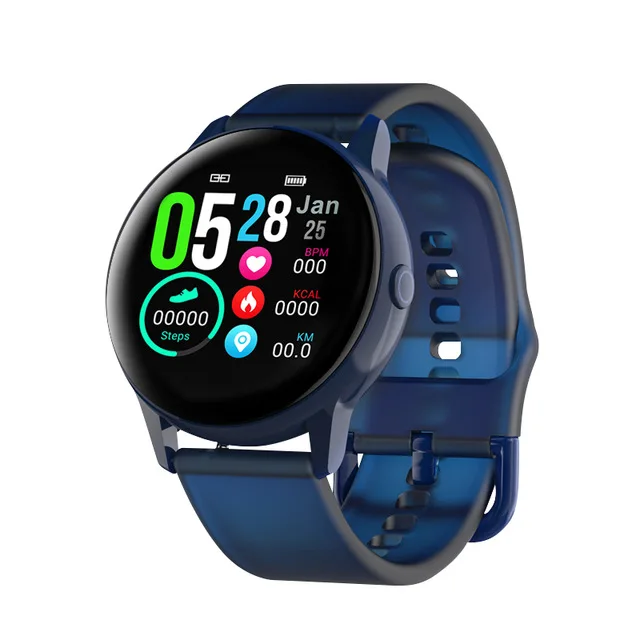 Blue-Silicone stra Модные умные часы DT88 для мужчин и женщин спортивные IP68 шагомер браслет ips сердечного ритма Bluetooth Смарт часы для IOS Android - Цвет: Blue-Silicone stra