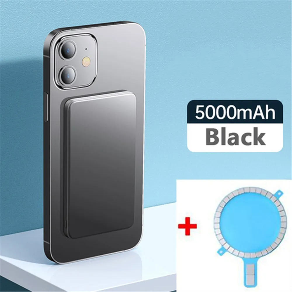 For iphone12 Portable Magnetic powerbank For 2021 magsafe charger 15W Wireless mobile power Thin Slim External auxiliary battery