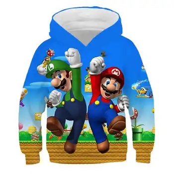 

5 To 14 Years Kids Hoodies Game Super Mario Bros 3D printed Hoodie Sweatshirt Boys Girls Outerwear Jacket Coat Children Clothing