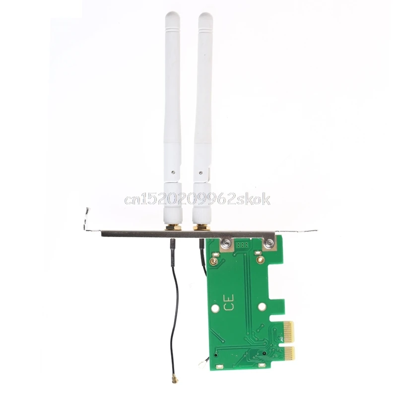 Беспроводная Wifi сетевая карта Mini PCI-E для PCI-E 1X настольный адаптер+ 2 антенны