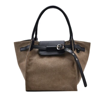 

New 2020 High Quality Large Capacity Canvas Shoulder Bags For Women Casual Retro Big Handbag Totes Female 2 Bags/set Shopper Bag