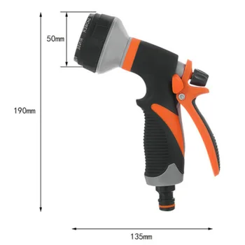 

8 Adjustable Patterns Garden Water Spray Lance Hose Nozzle Plants Watering Non-slip Grip For Comfortable