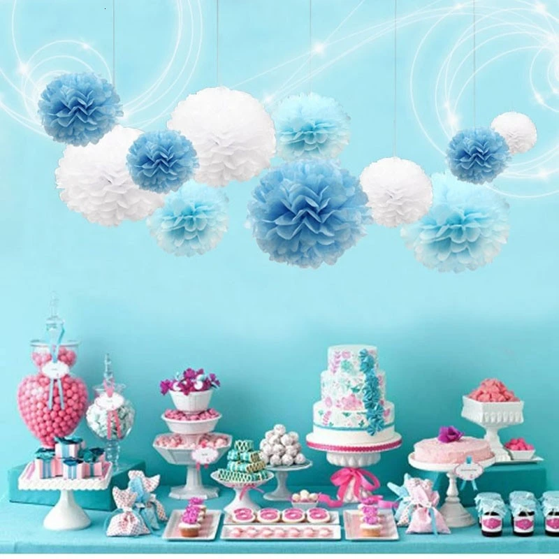 15 шт. 4/6/8 дюймовый помпон из бумажной салфетки Бумага Pom Poms, цветок, поцелуй, мячи, украшение дома, запас для свадебной праздничные вечерние поставки