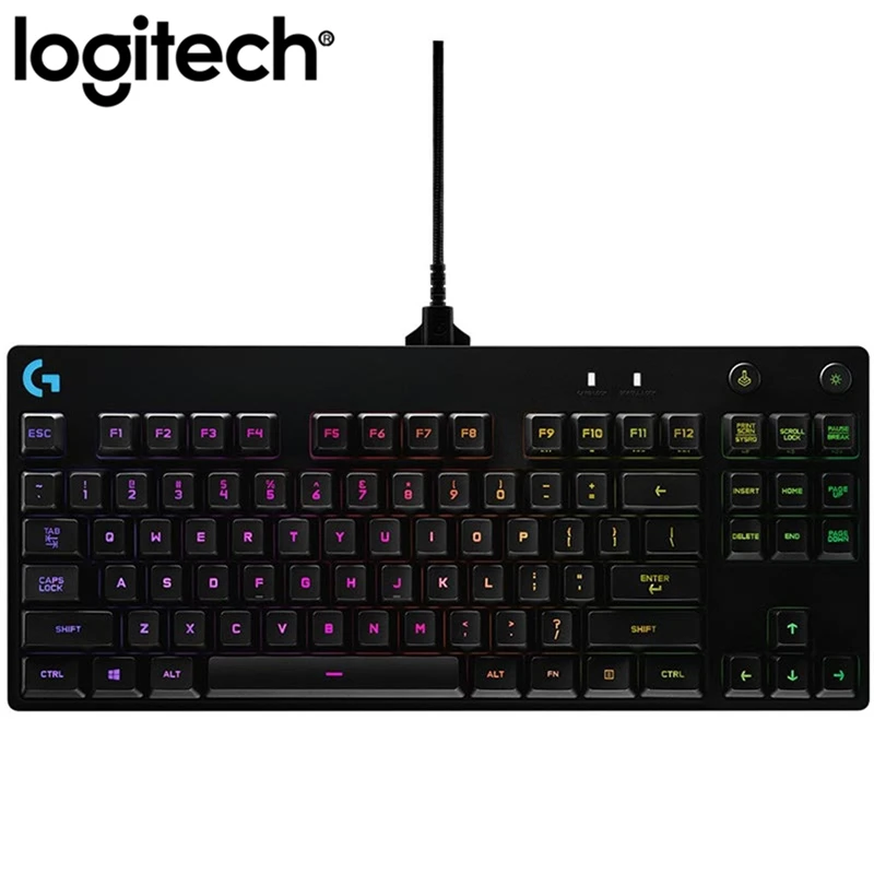 Logitech G Pro Wired Gaming Mechanical Ergonomic Keyboard LIGHTSYNC RGB Backlight12 Programmable F-Key Macros Gx Clicky Switches