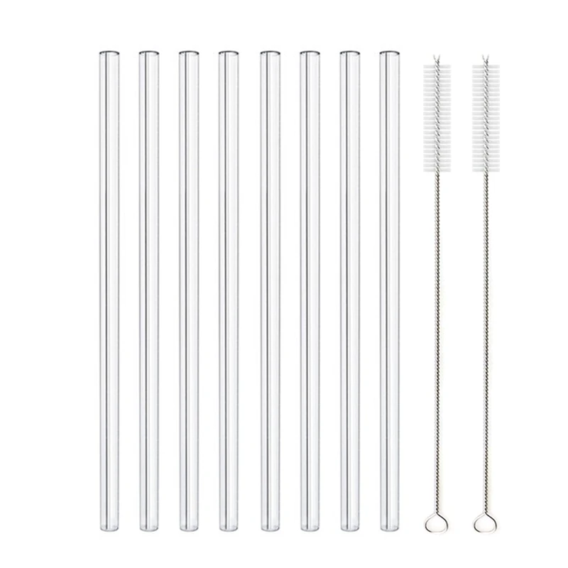 Eco-Friendly Multi-Color Glass Straws Set - Reusable and Healthy Drinking Straws