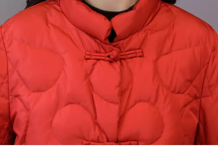 Retro Handicap Embroidered down Jacket Cotton-padded Clothes Women's Winter New Style Light Warm Cotton-padded Clothes Grac
