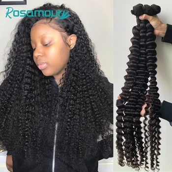 

Wholesale Brazilian Hair Weave Bundles Deep Wave Natural Color 28 30 32 34 36 38 40 Inch 100% Curly Human Hair Bundles Remy Hair