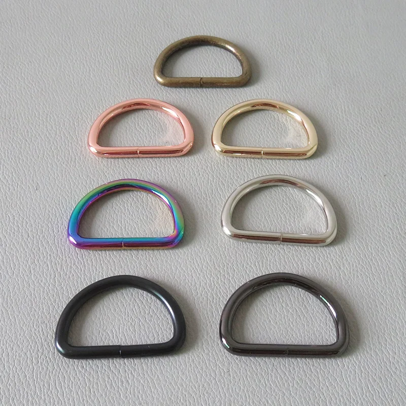 

50Pcs/Lot 32mm Metal D Half Ring Buckle For Bag Handbag Knapsack Strap Belt Loop Hardware Pet Dog Collar Leash Sewing Accessory