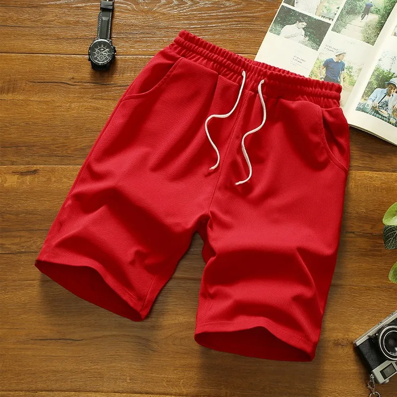 White Shorts Men Japanese Style Polyester Running Sport Shorts for Men Casual Summer Elastic Waist Solid Shorts Printed Clothing casual shorts for women Casual Shorts