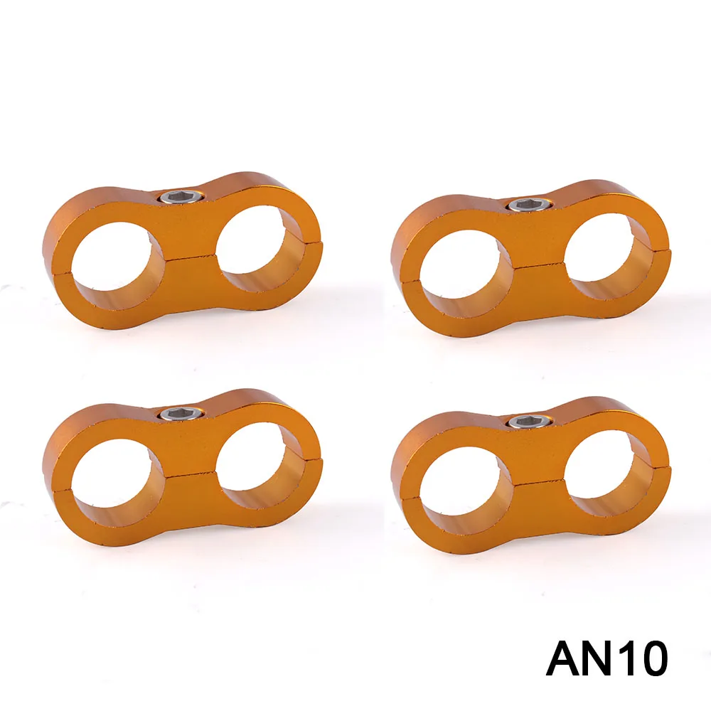 RASTP-4Pcs, универсальный AN10, заготовка, шланг для масла, топлива, воды, трубка, разделительный зажим, Алюминиевый шланг, сепаратор, HR013-4pcs-AN10 - Цвет: gold