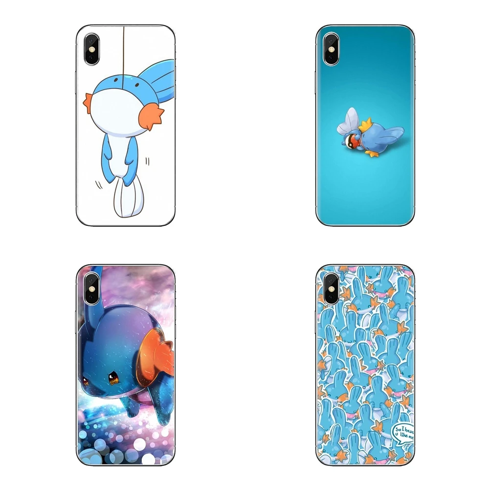 

For iPod Touch Apple iPhone 4 4S 5 5S SE 5C 6 6S 7 8 X XR XS Plus MAX Transparent TPU Shell Case Anime Cartoon Mudkip Charmander