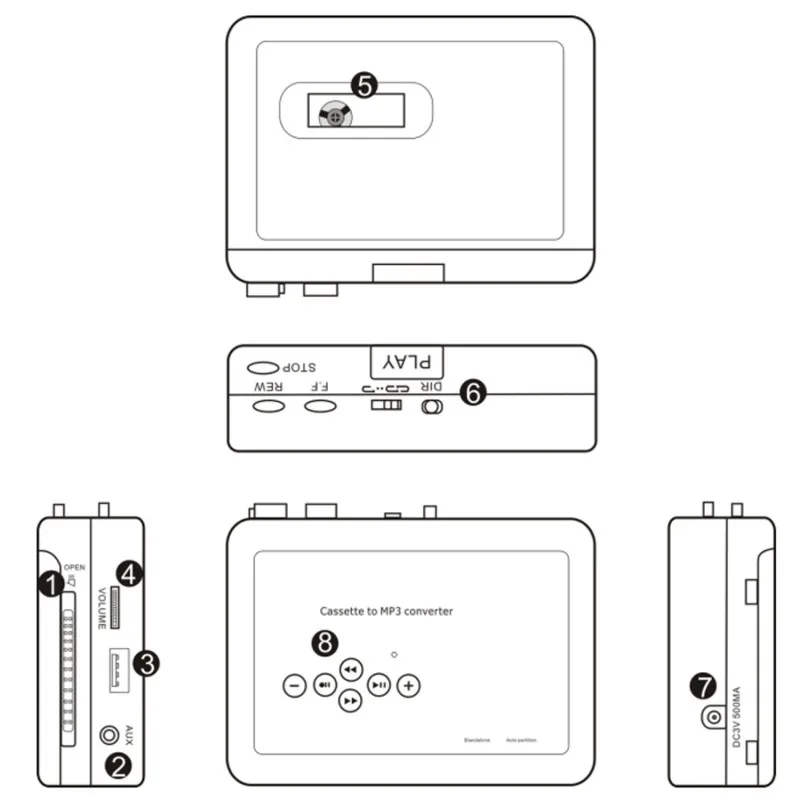 Кассетный кассетный плеер в MP3 конвертер Автомагнитола функция записи конвертировать ленты в USB флэш-накопитель