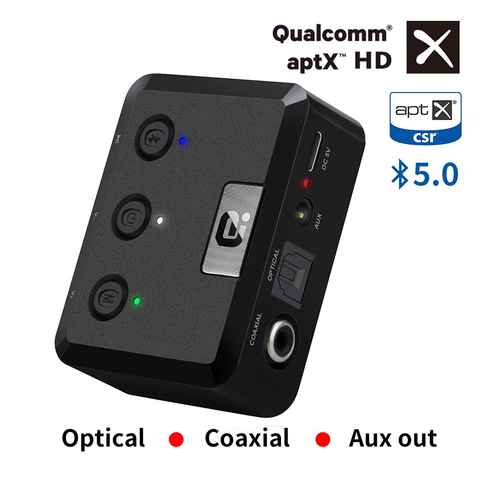 Беспроводной аудиоресивер Bluetooth 5 0 HD aptX ll оптический коаксиальный 3 мм Aux адаптер