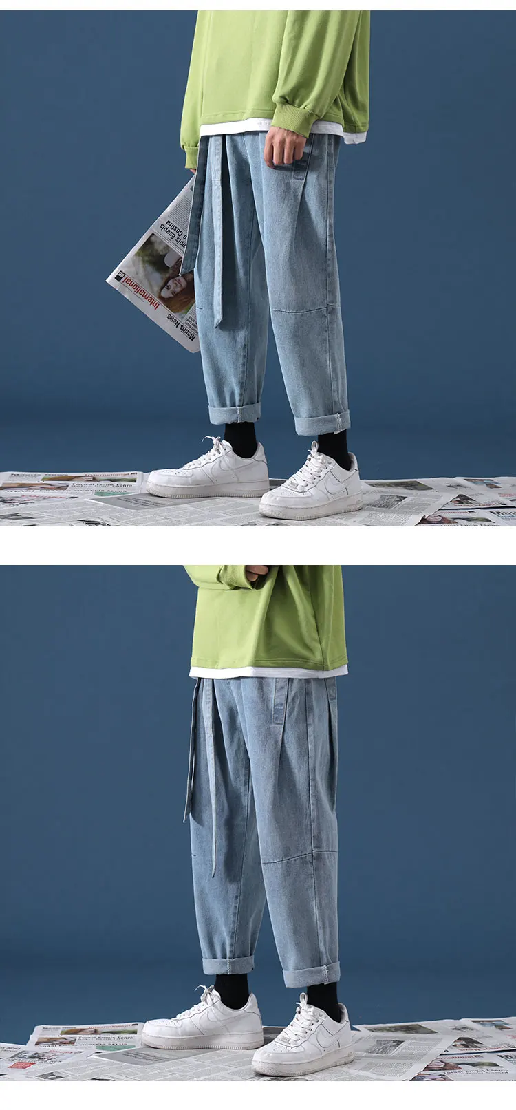 Legible Men Women Korean Fashion Denim Pant Mens Hip Hop Straight Solid Jeans Male Oversize Loose Autumn Jeans Clothes