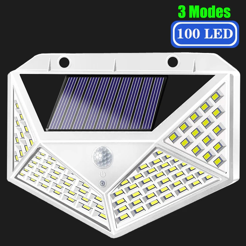

100 LED Solar Light Outdoor Solar Lamp Wall Light 3 Modes Conversion Waterproof Solar Powered Sunlight for Garden Decoration