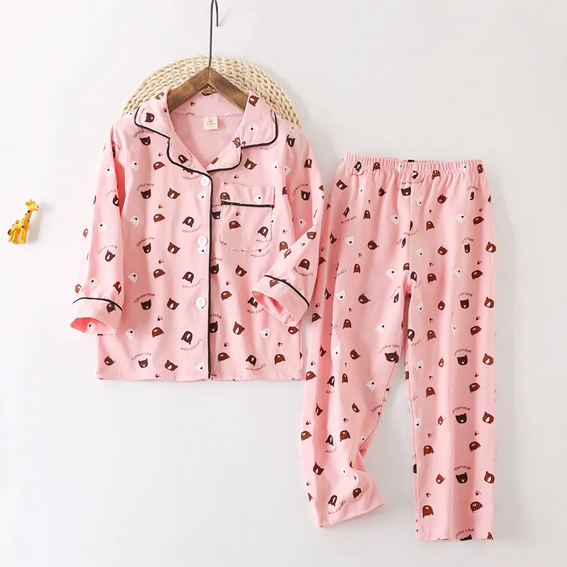 CHILDREN'S Pajamas New Style Cotton Children Pajamas Suit Men And Women Baby Home Wear Two-Piece Set
