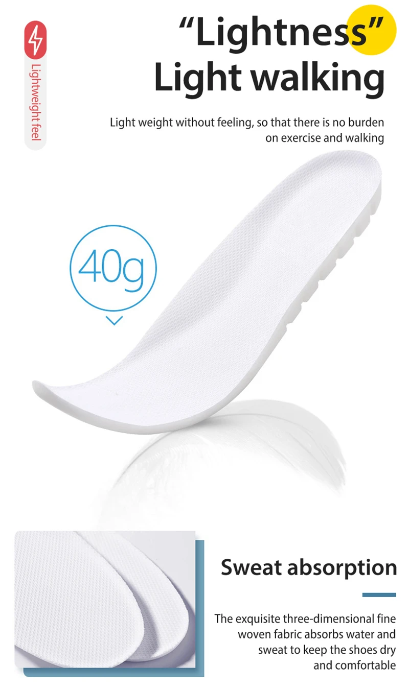 Orthopädische Memory-Schaum-Einlegesohlen für Herren und Damen, Sportschuh-Einlagen, Deodorant, atmungsaktives Kissen, Laufsohle für Fußkomfort – Detail 8