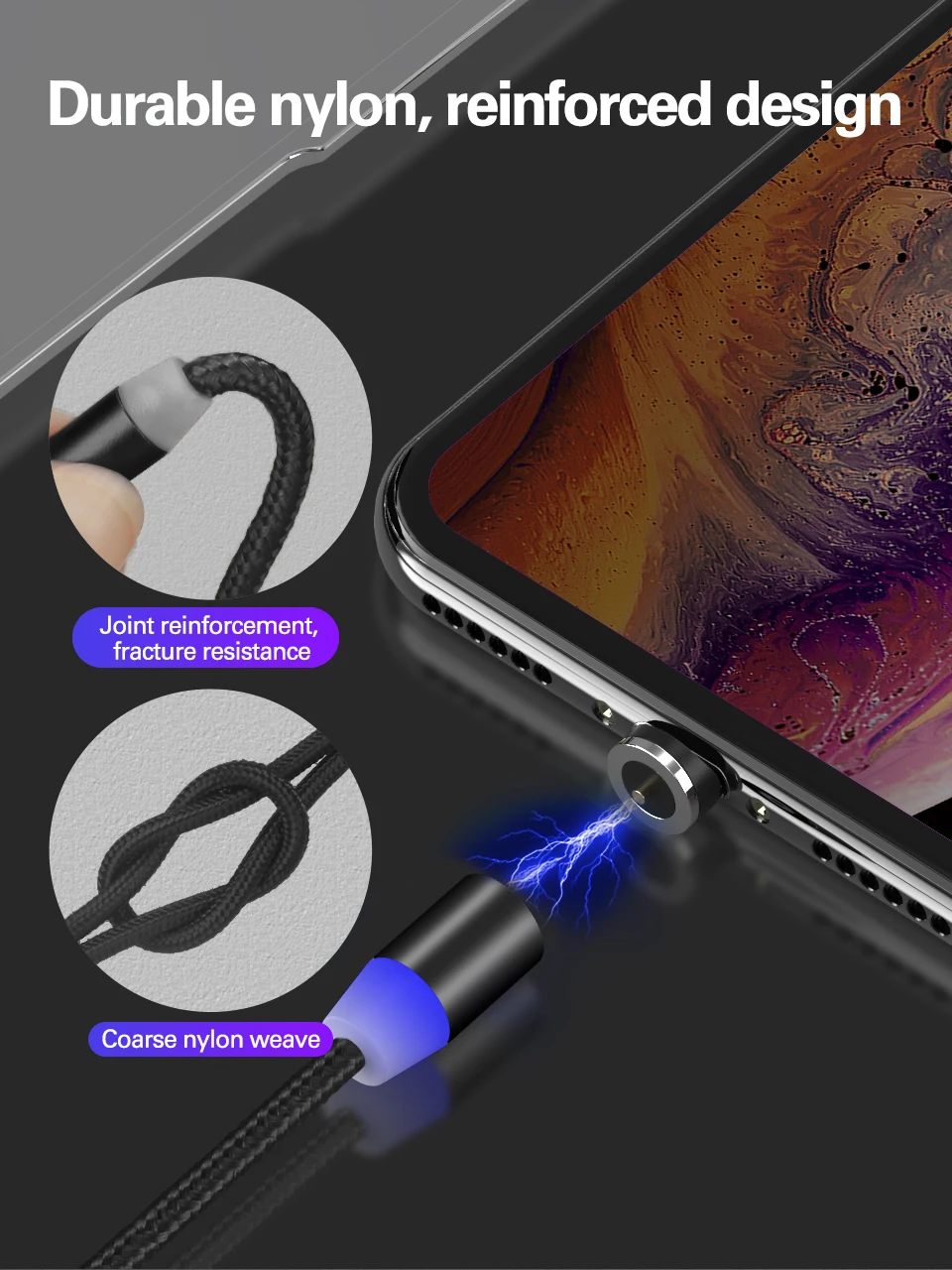 Coolreall Магнитный кабель Micro usb type C IOS Быстрая зарядка Micro usb type-C Магнитный зарядный провод usb c для iphone11 X Xr кабель