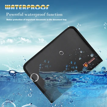 

1pc Waterproof Portable Zipper File Pouch Fireproof Document Bag Document Folder multi-function storage finishing forHome Office
