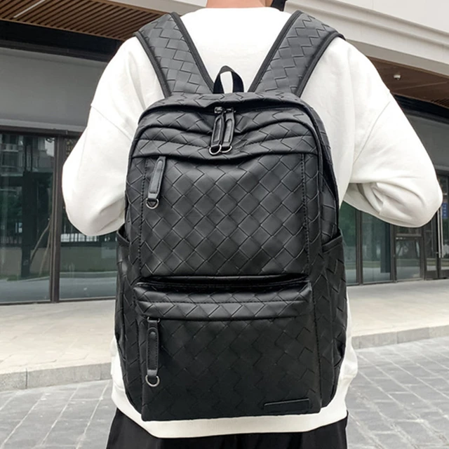 Luxury Brand Design Backpack Men Fashion Plaid Men's Backpack  Large-capacity Travel Backpack Male PU Leather School Bag Backpack -  AliExpress