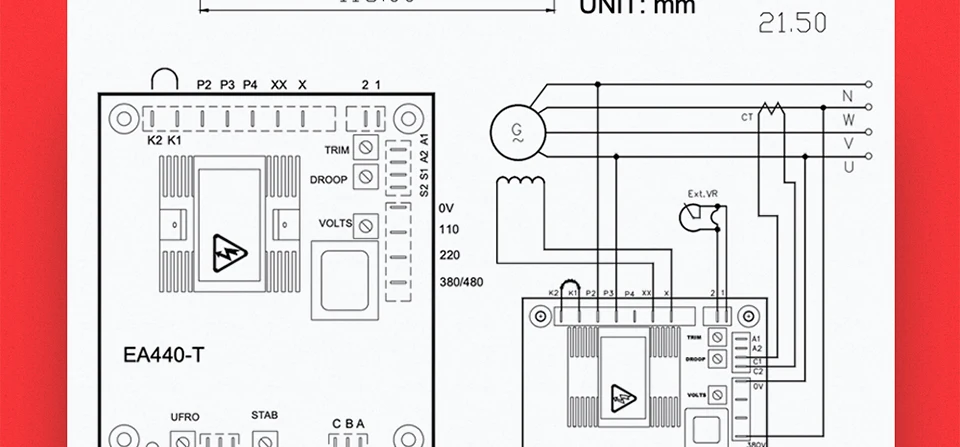 EA440-T трехфазный генератор avr регулятор напряжения генератора