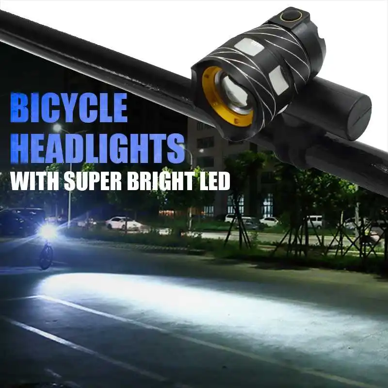 Flash Deal WasaFire Adjustable Bicycle Light 15000lm T6 LED Bike Light Head Lamp Torch With USB Rechargeable Built-in Battery Gift 1