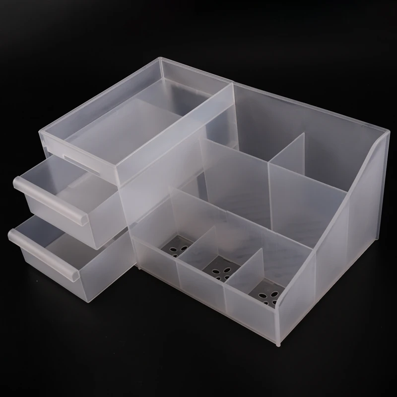 Transparent Large Makeup Organizer Plastic Storage Boxes Makeup Lipstick Organizer Cosmetic Brush Organizer Storage Jewelry Box
