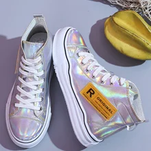 Модная женская дышащая обувь на шнуровке с высоким берцем; прогулочная обувь, увеличивающая рост; женские кроссовки на танкетке смешанных цветов; E14-39